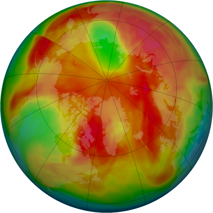Arctic ozone map for 02 March 2010